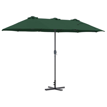 Tuinparasol Groen 380 x 196 x 235 cm Poedergecoat staal