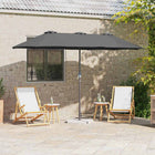 Tuinparasol 370x197x239 cm antraciet staal