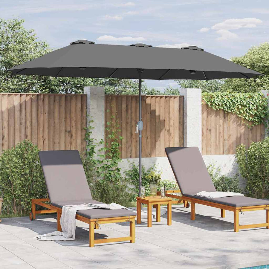 Tuinparasol Antraciet 380 x 196 x 235 cm Poedergecoat staal