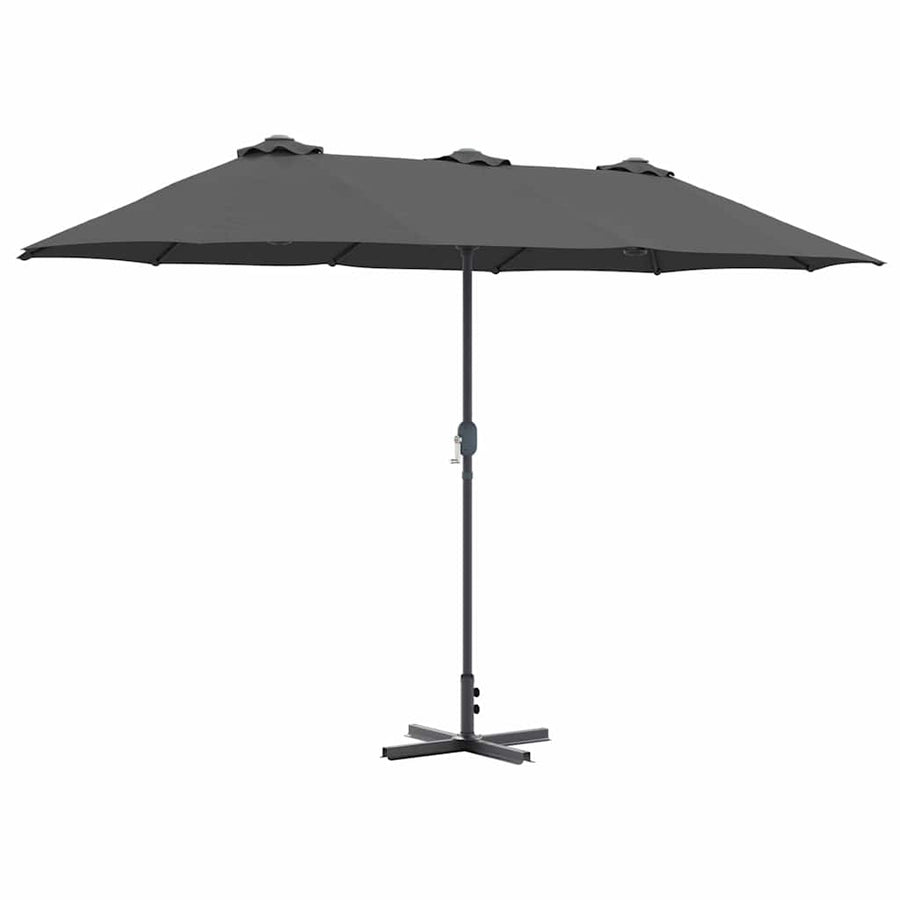 Tuinparasol Antraciet 380 x 196 x 235 cm Poedergecoat staal