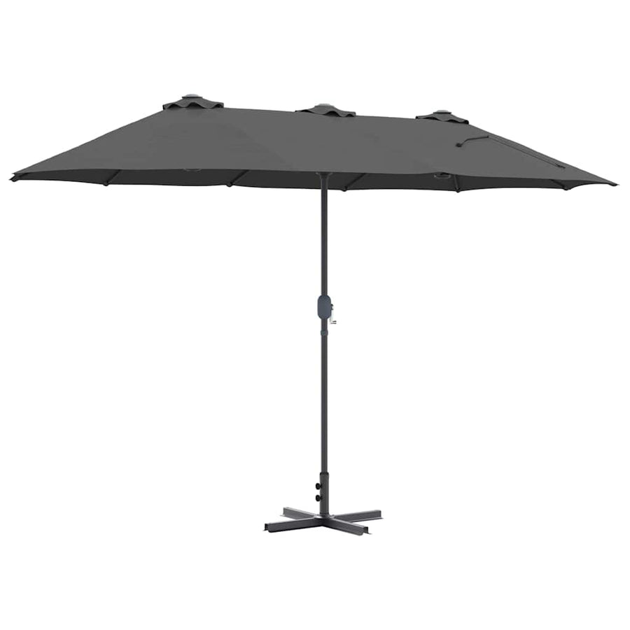 Tuinparasol Antraciet 380 x 196 x 235 cm Poedergecoat staal