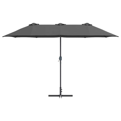 Tuinparasol Antraciet 380 x 196 x 235 cm Poedergecoat staal