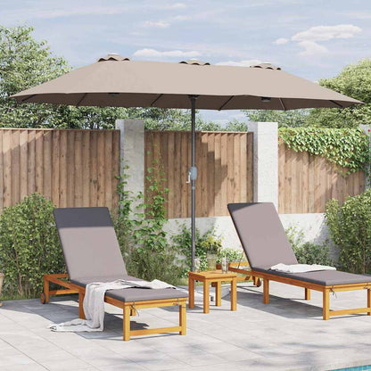Tuinparasol Taupe 380 x 196 x 235 cm Poedergecoat staal