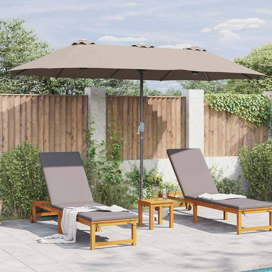 Tuinparasol Taupe 380 x 196 x 235 cm Poedergecoat staal