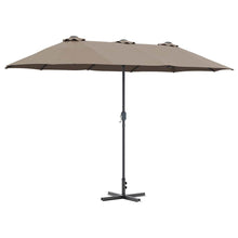 Tuinparasol Taupe 380 x 196 x 235 cm Poedergecoat staal