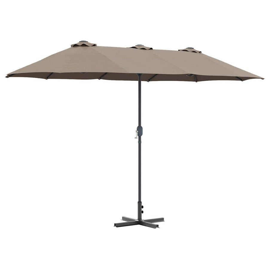 Tuinparasol Taupe 380 x 196 x 235 cm Poedergecoat staal