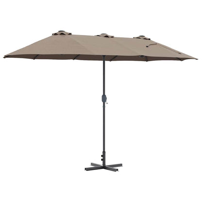 Tuinparasol Taupe 380 x 196 x 235 cm Poedergecoat staal