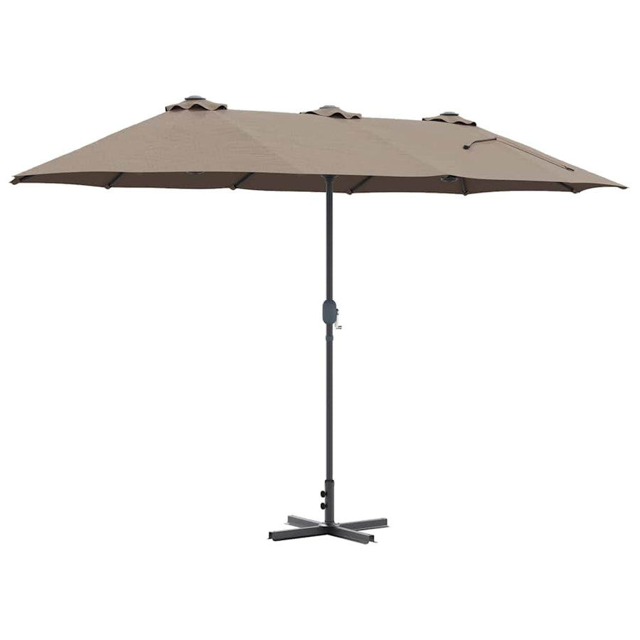 Tuinparasol Taupe 380 x 196 x 235 cm Poedergecoat staal