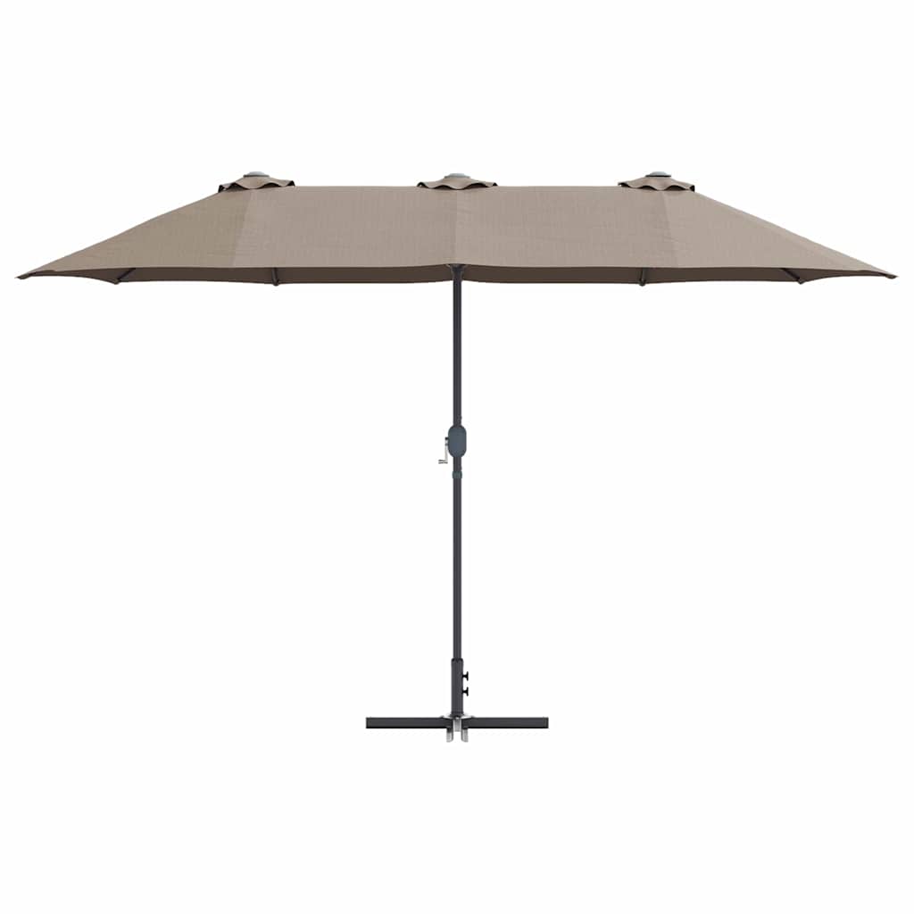 Tuinparasol Taupe 380 x 196 x 235 cm Poedergecoat staal