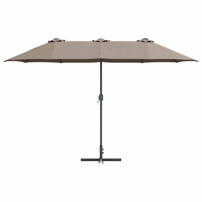 Tuinparasol Taupe 380 x 196 x 235 cm Poedergecoat staal
