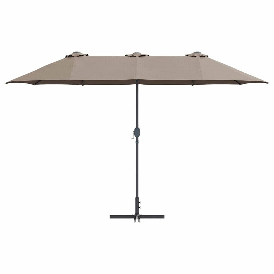 Tuinparasol Taupe 380 x 196 x 235 cm Poedergecoat staal