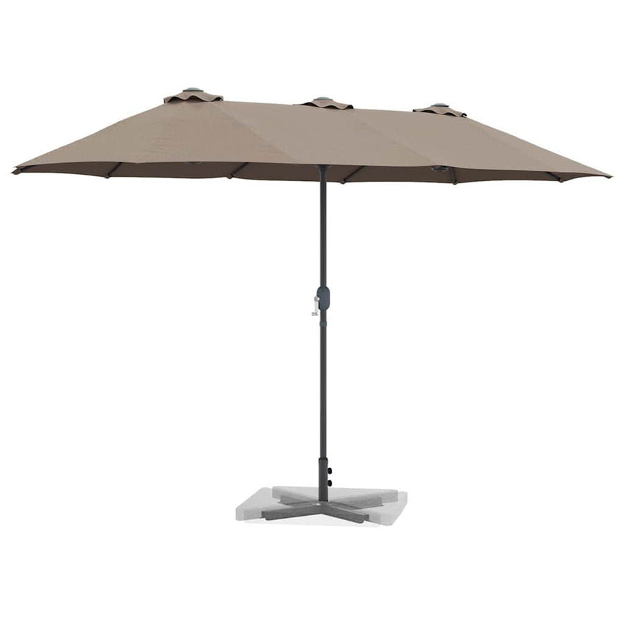 Tuinparasol Taupe 380 x 196 x 235 cm Poedergecoat staal