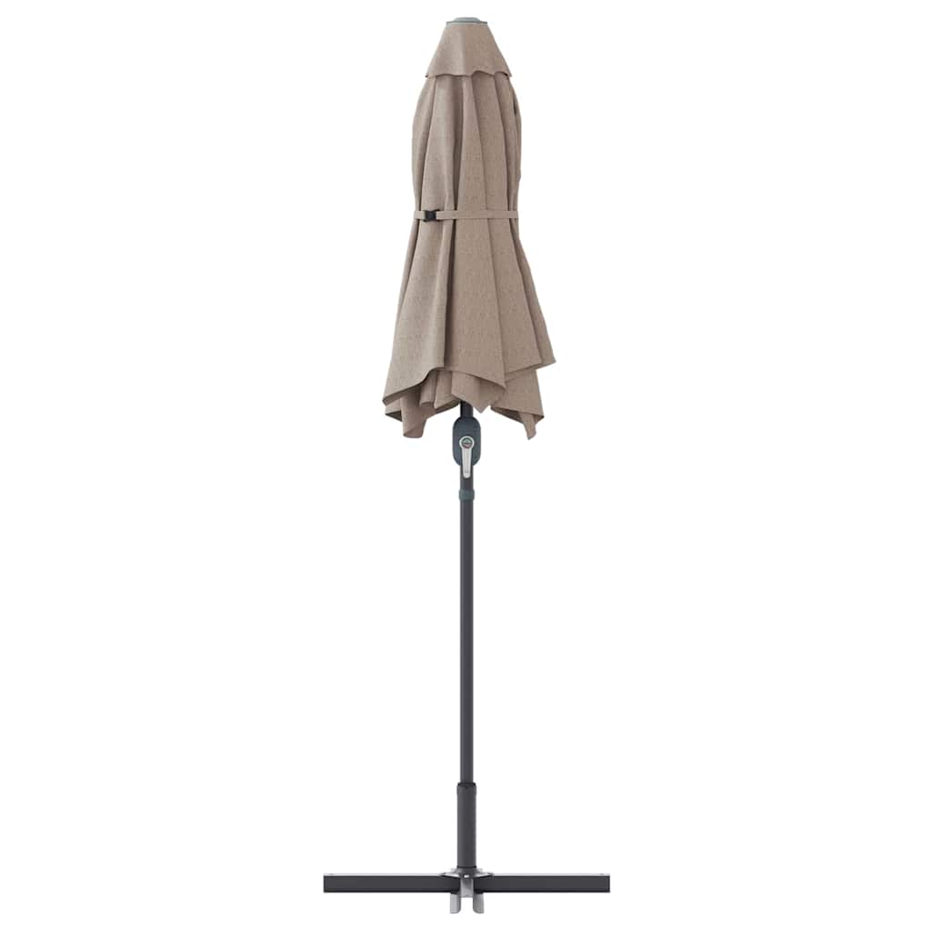 Tuinparasol Taupe 380 x 196 x 235 cm Poedergecoat staal