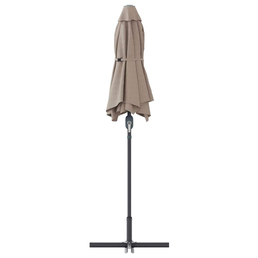 Tuinparasol Taupe 380 x 196 x 235 cm Poedergecoat staal