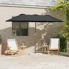 Tuinparasol 370x197x239 cm zwart polyester aluminium