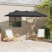 Tuinparasol 370x197x239 cm zwart polyester aluminium