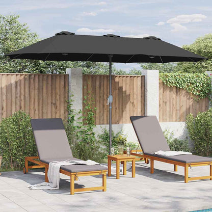 Tuinparasol Zwart 380 x 196 x 235 cm Poedergecoat staal