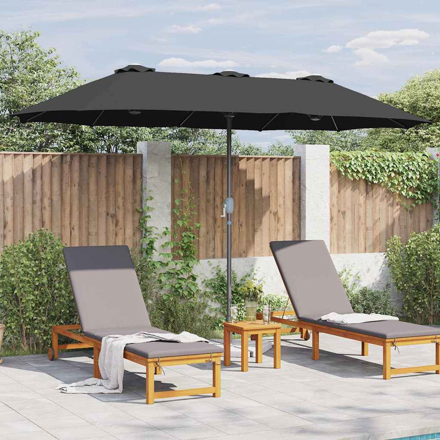 Tuinparasol Zwart 380 x 196 x 235 cm Poedergecoat staal