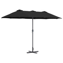 Tuinparasol Zwart 380 x 196 x 235 cm Poedergecoat staal
