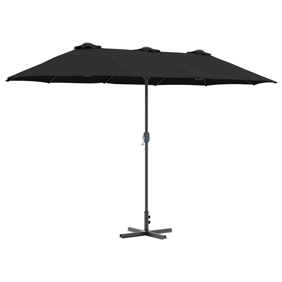 Tuinparasol Zwart 380 x 196 x 235 cm Poedergecoat staal
