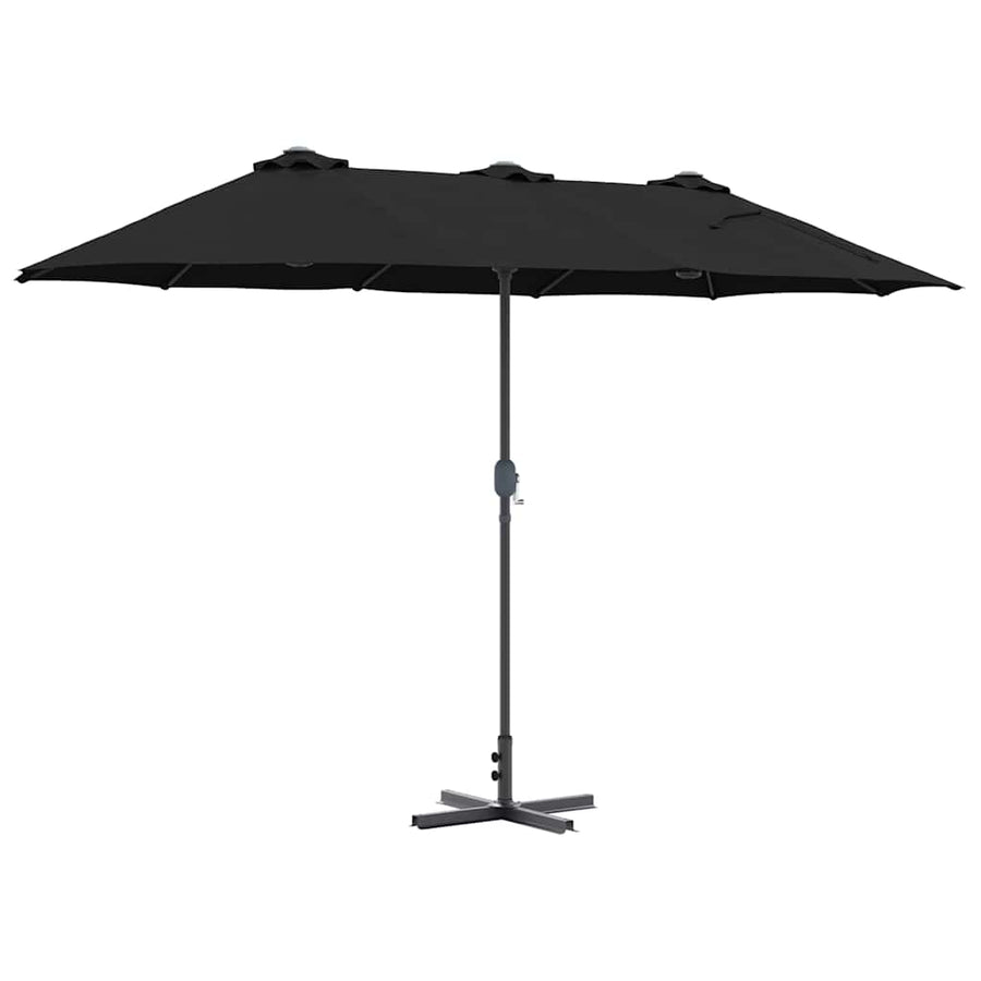 Tuinparasol Zwart 380 x 196 x 235 cm Poedergecoat staal