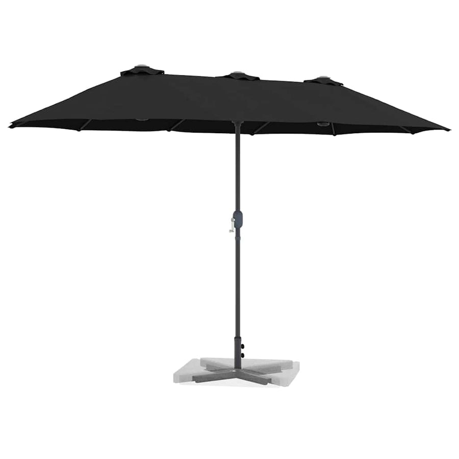 Tuinparasol Zwart 380 x 196 x 235 cm Poedergecoat staal
