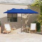 Tuinparasol azuurblauw 380x196x235 cm staal