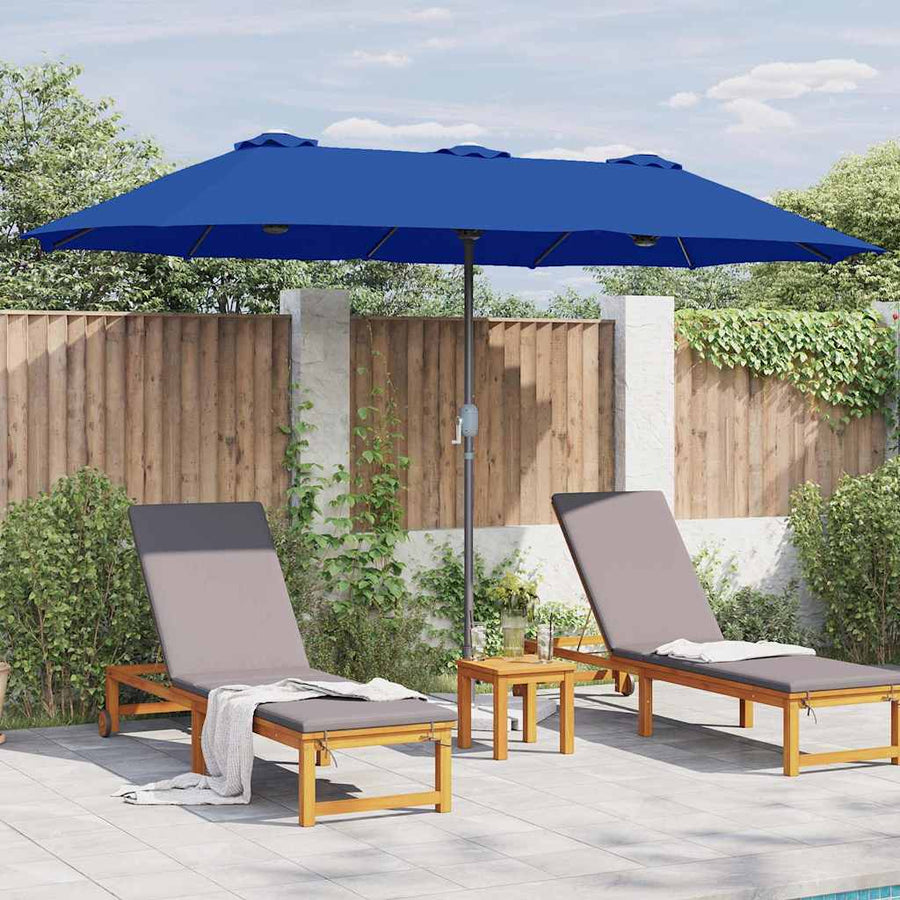 Tuinparasol Blauw 380 x 196 x 235 cm Poedergecoat staal