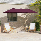 Tuinparasol bordeauxrood 380x196x235 cm staal