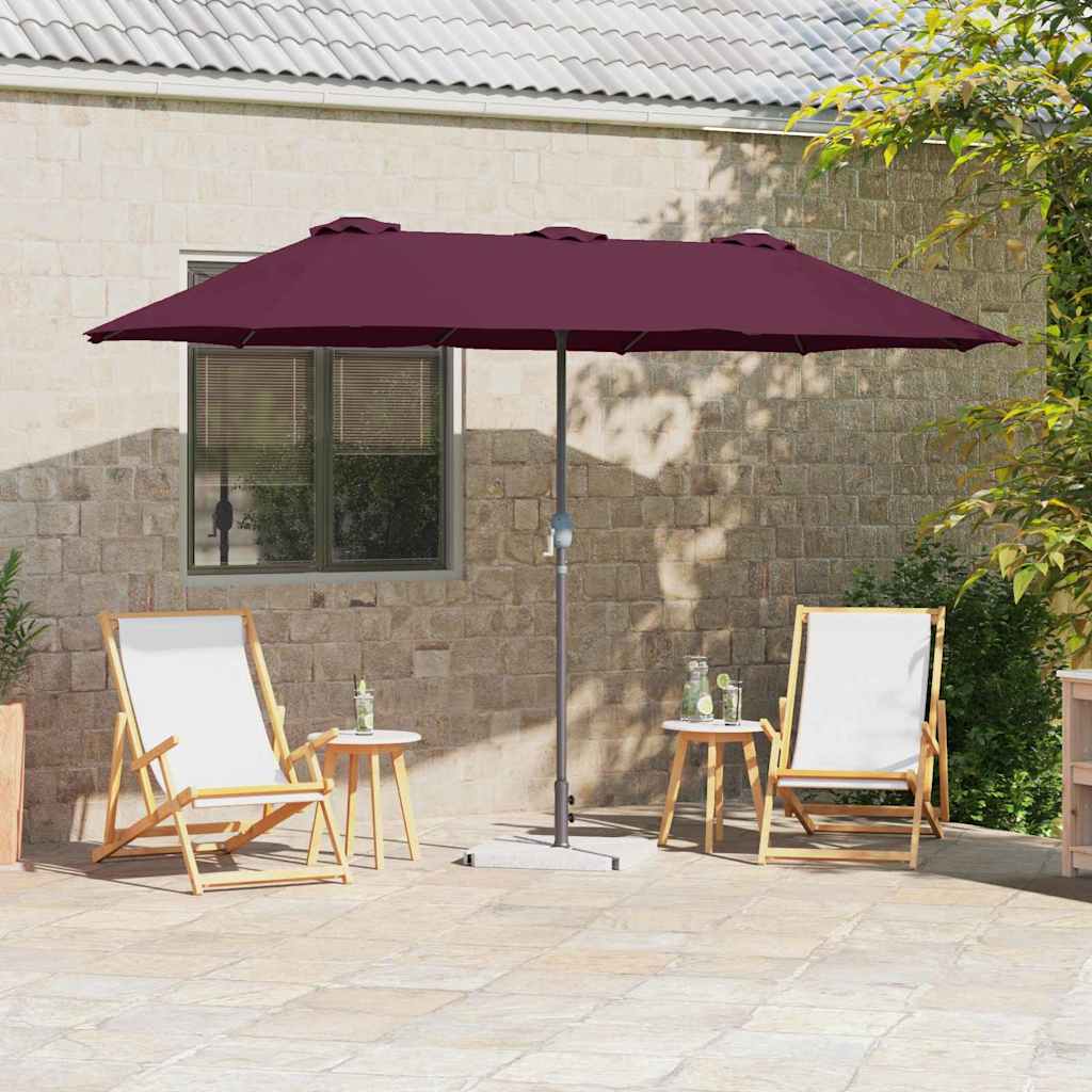 Tuinparasol Bordeauxrood 380 x 196 x 235 cm Poedergecoat staal