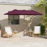 Tuinparasol bordeauxrood 380x196x235 cm staal