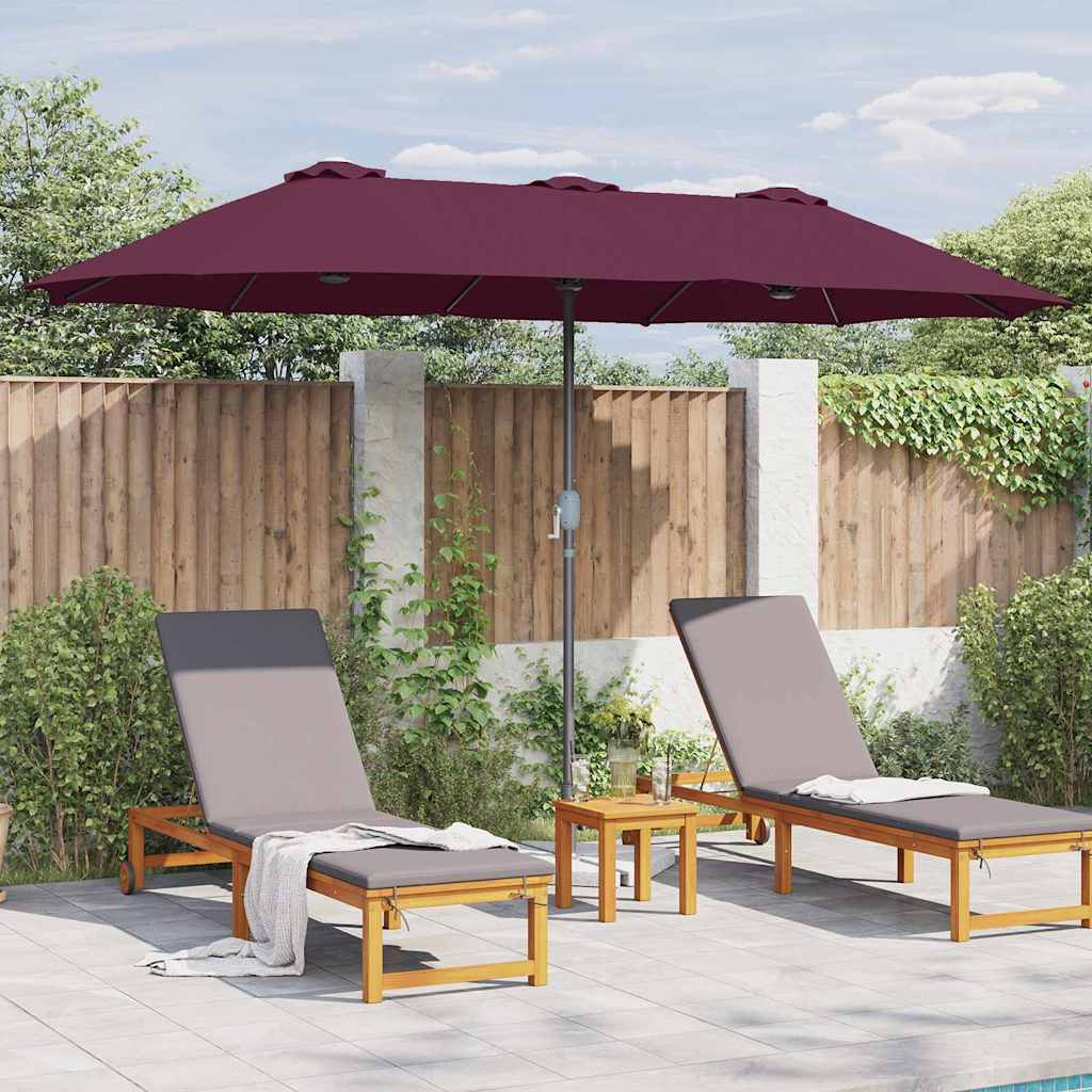 Tuinparasol Bordeauxrood 380 x 196 x 235 cm Poedergecoat staal