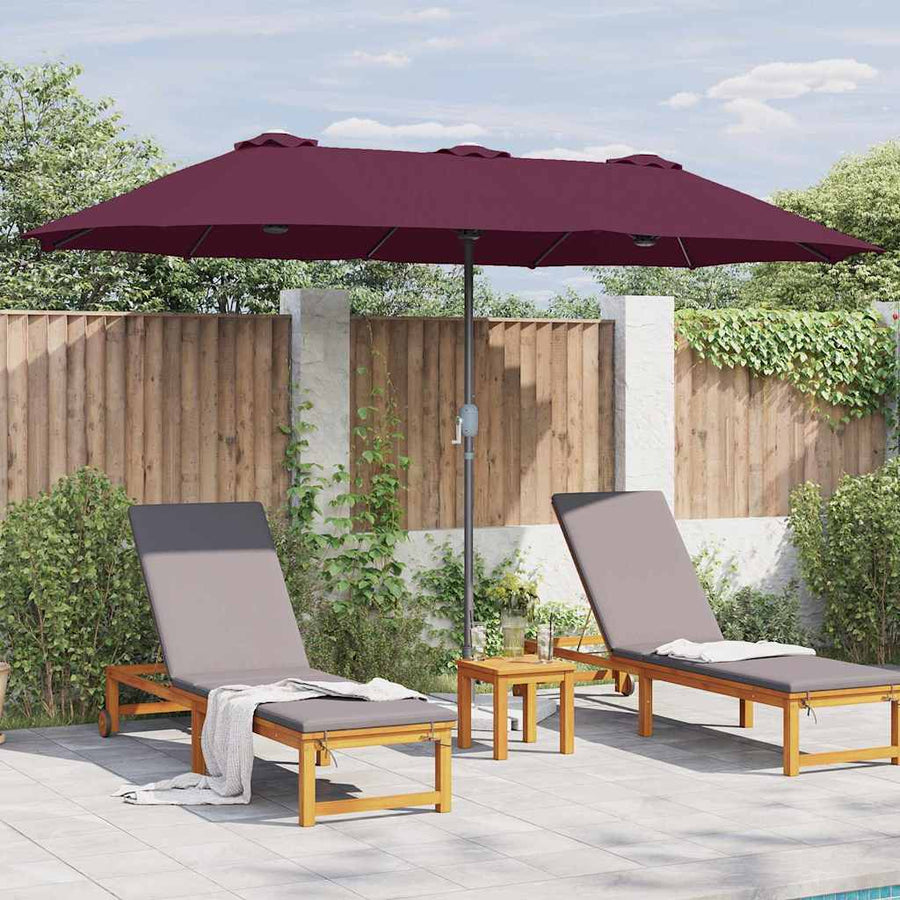 Tuinparasol Bordeauxrood 380 x 196 x 235 cm Poedergecoat staal