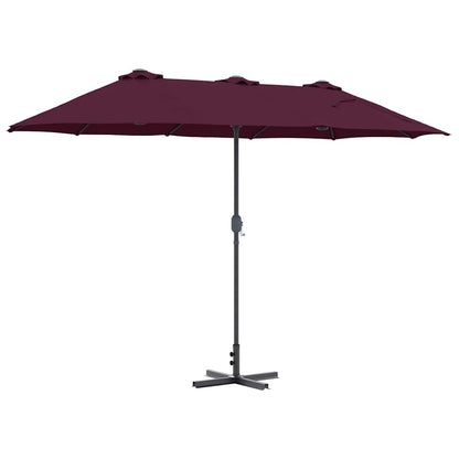 Tuinparasol Bordeauxrood 380 x 196 x 235 cm Poedergecoat staal