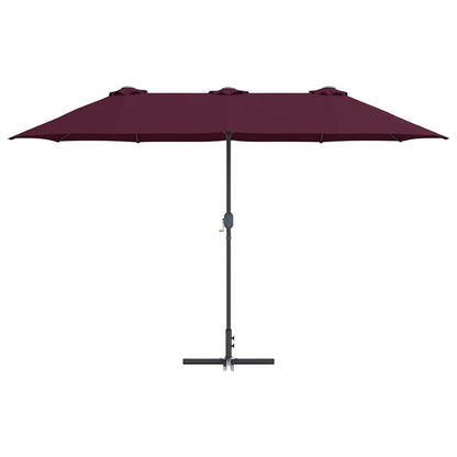 Tuinparasol Bordeauxrood 380 x 196 x 235 cm Poedergecoat staal