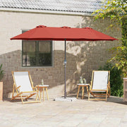 Tuinparasol terracotta 380x196x235 cm staal