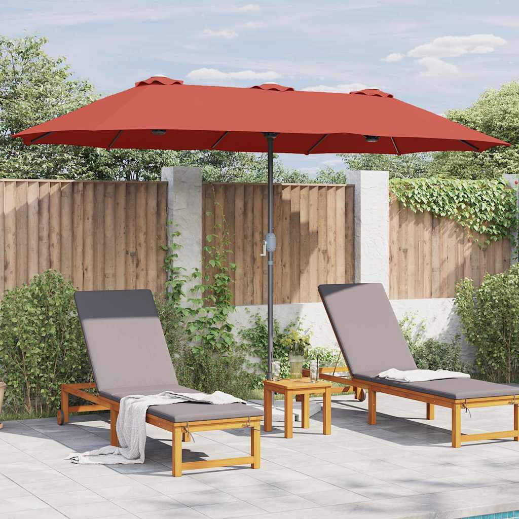 Tuinparasol Terracotta 380 x 196 x 235 cm Poedergecoat staal