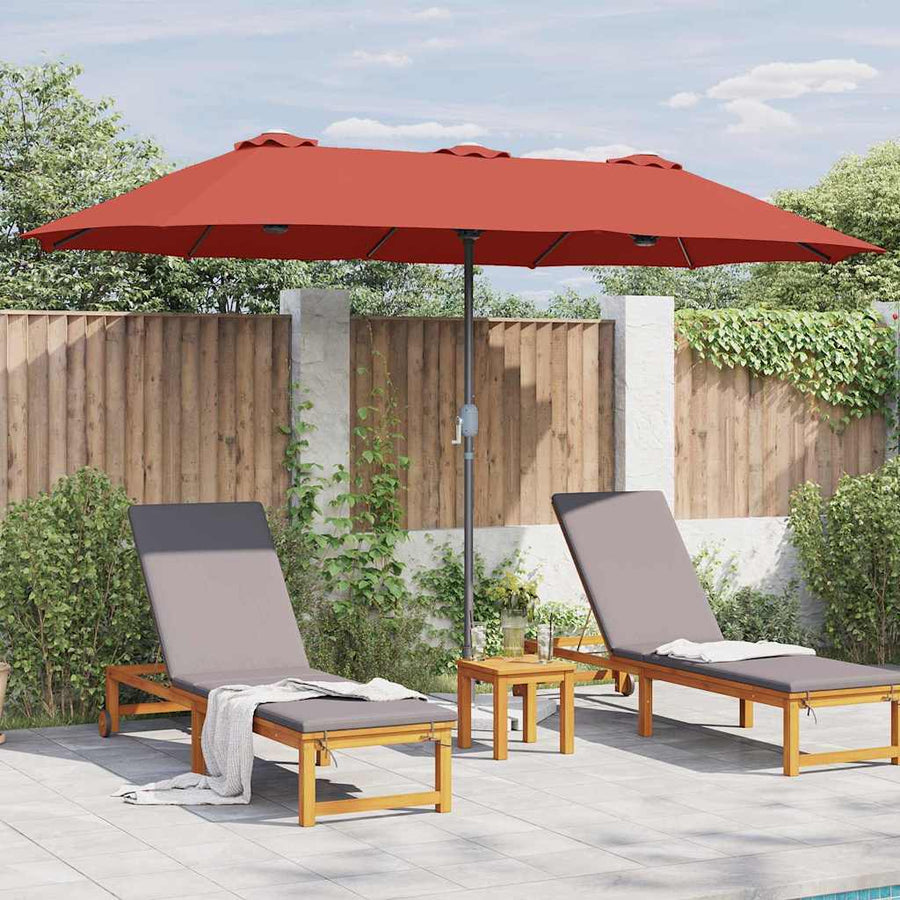 Tuinparasol Terracotta 380 x 196 x 235 cm Poedergecoat staal