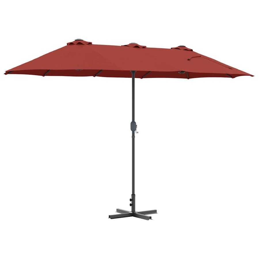 Tuinparasol Terracotta 380 x 196 x 235 cm Poedergecoat staal