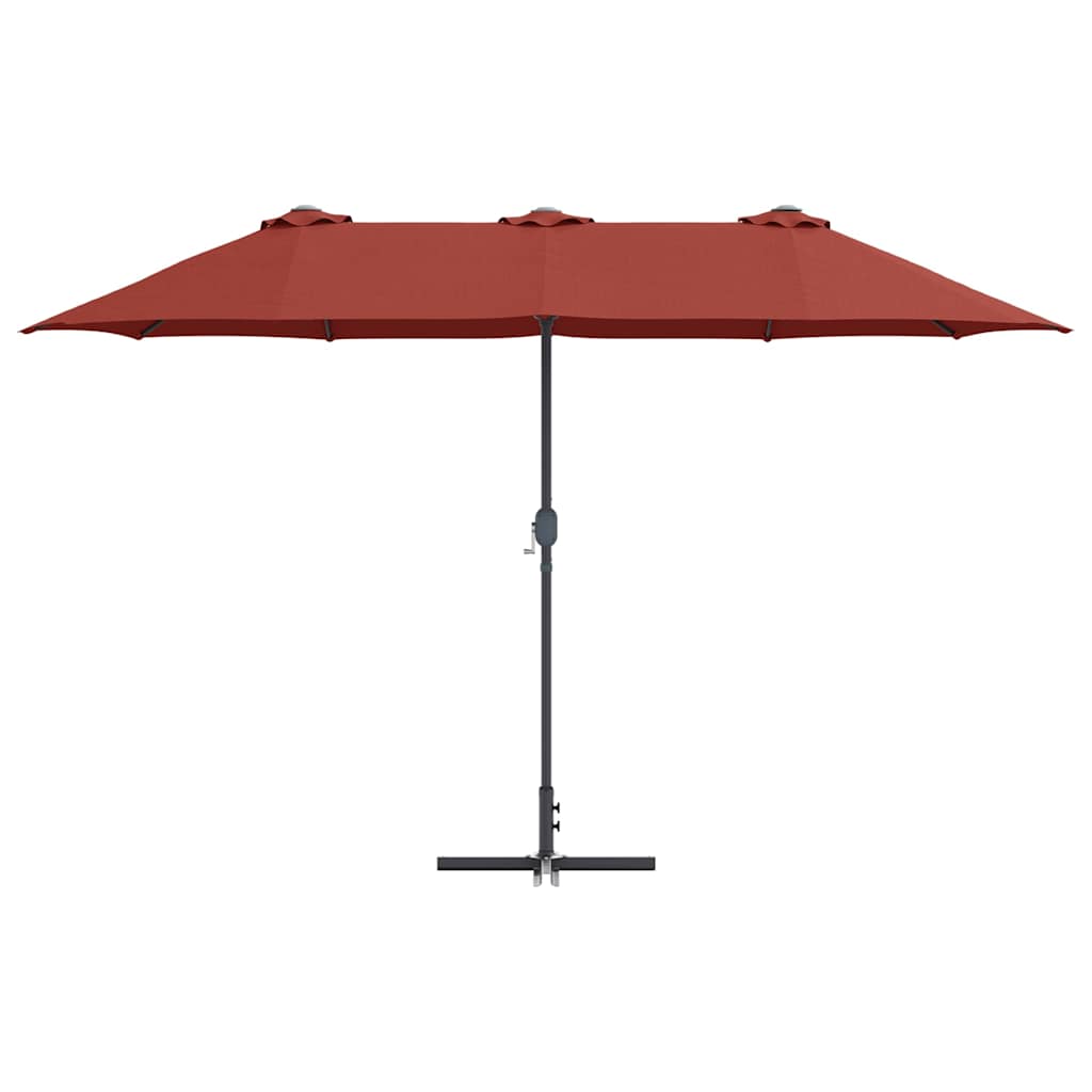 Tuinparasol Terracotta 380 x 196 x 235 cm Poedergecoat staal