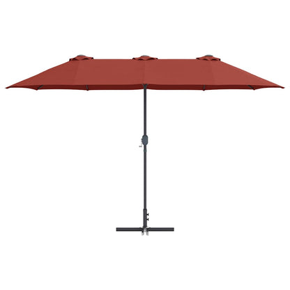 Tuinparasol Terracotta 380 x 196 x 235 cm Poedergecoat staal
