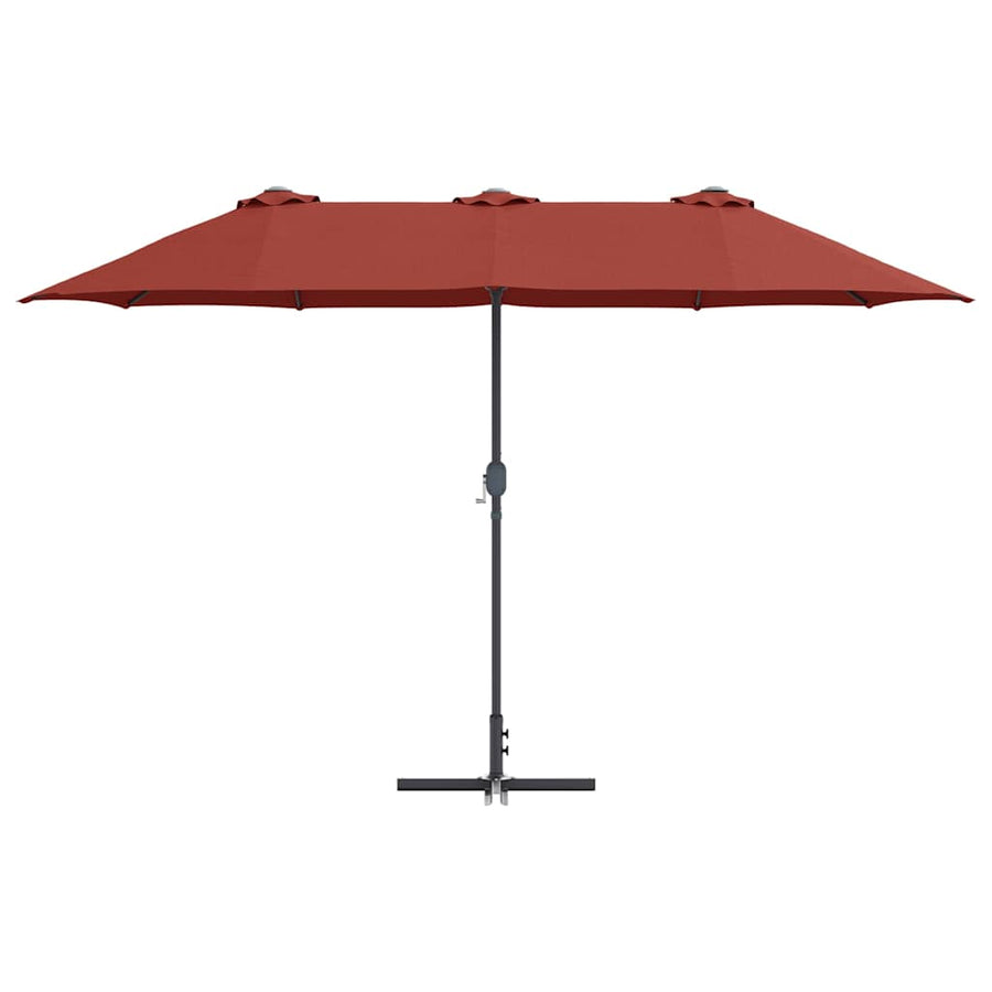 Tuinparasol Terracotta 380 x 196 x 235 cm Poedergecoat staal