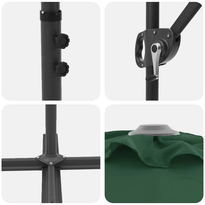 Tuin Cantilever Parasol met slot Groen 372 x 198 x 253 cm