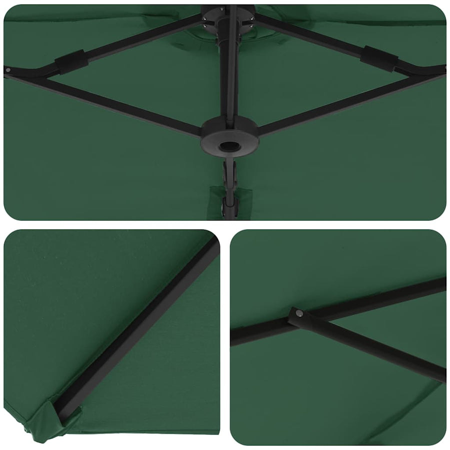 Tuin Cantilever Parasol met slot Groen 372 x 198 x 253 cm