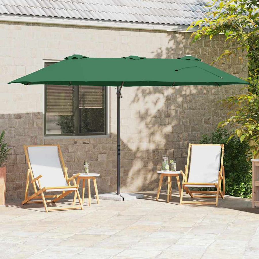Tuin Cantilever Parasol met slot Groen 372 x 198 x 253 cm