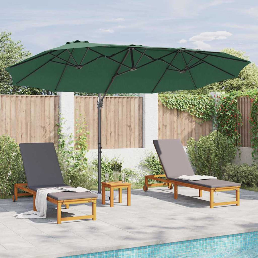 Tuin Cantilever Parasol met slot Groen 372 x 198 x 253 cm