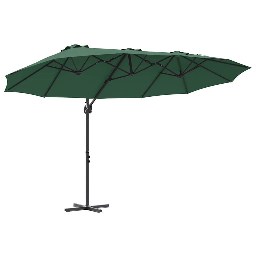Tuin Cantilever Parasol met slot Groen 372 x 198 x 253 cm