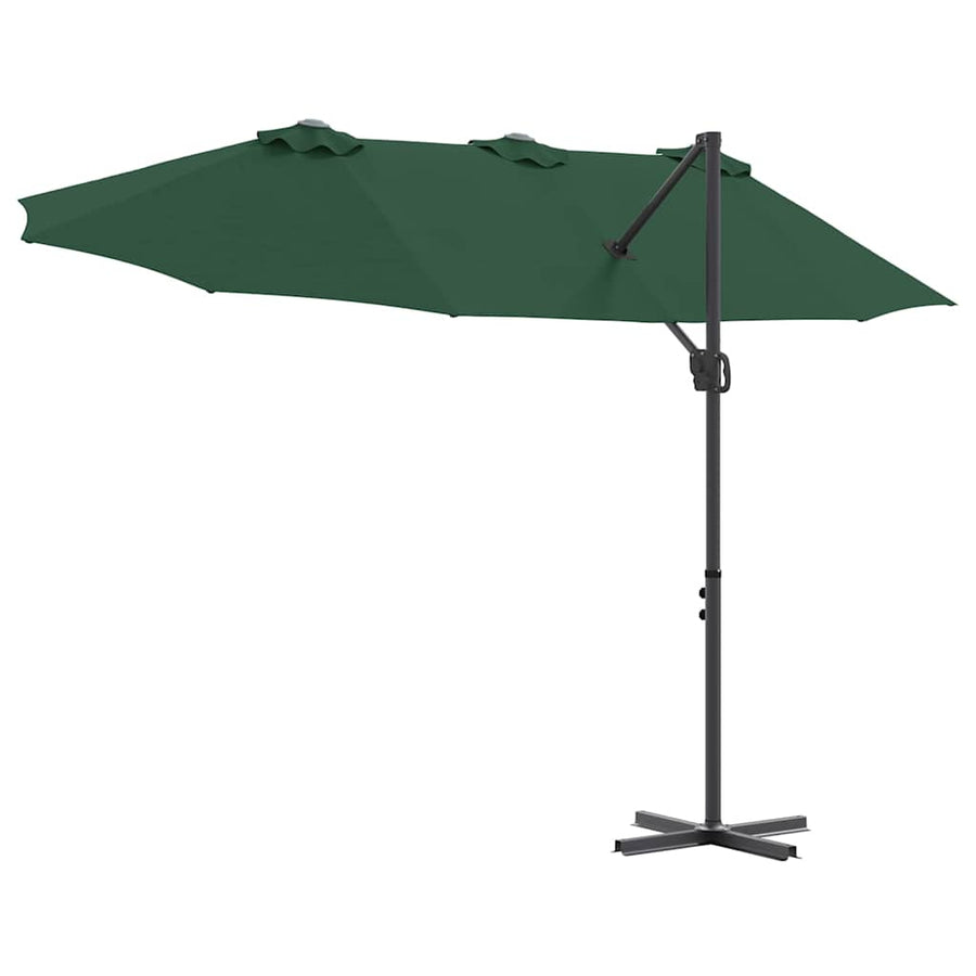 Tuin Cantilever Parasol met slot Groen 372 x 198 x 253 cm