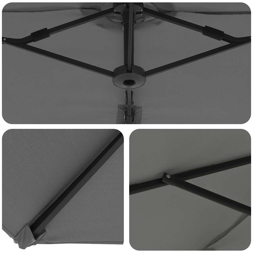 Tuin Cantilever Parasol met slot Antraciet 372 x 198 x 253 cm