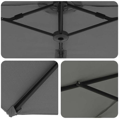 Tuin Cantilever Parasol met slot Antraciet 372 x 198 x 253 cm